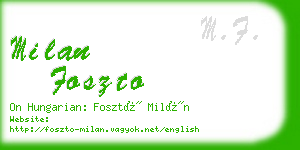 milan foszto business card